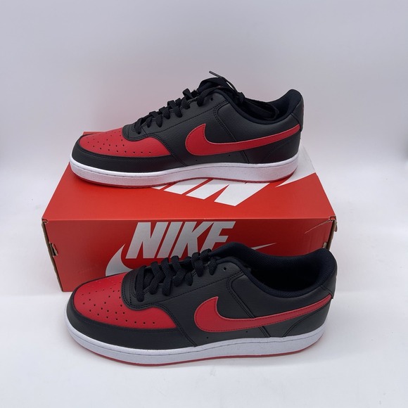 Nike COURT VISION LO NN Shoes Mens 11.5 Black University Red White FJ0685‎ 010 main image 6